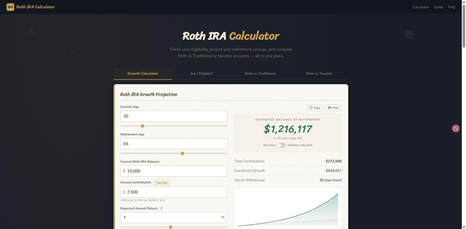 Roth IRA Calculator logo