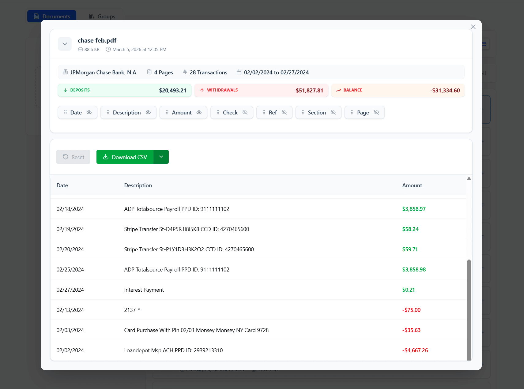 ProcessBankStatement - Product Image