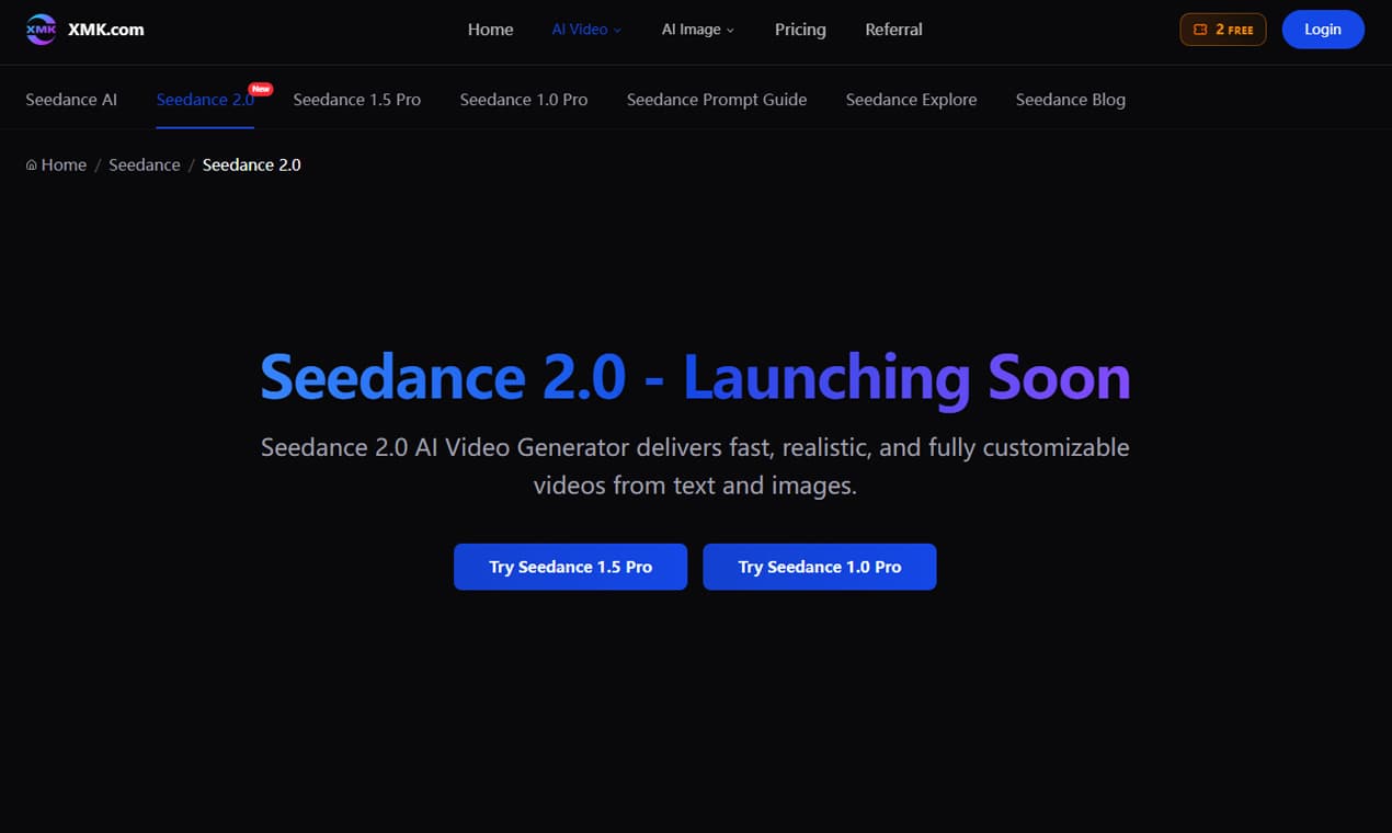 Seedance 2.0 - Product Image