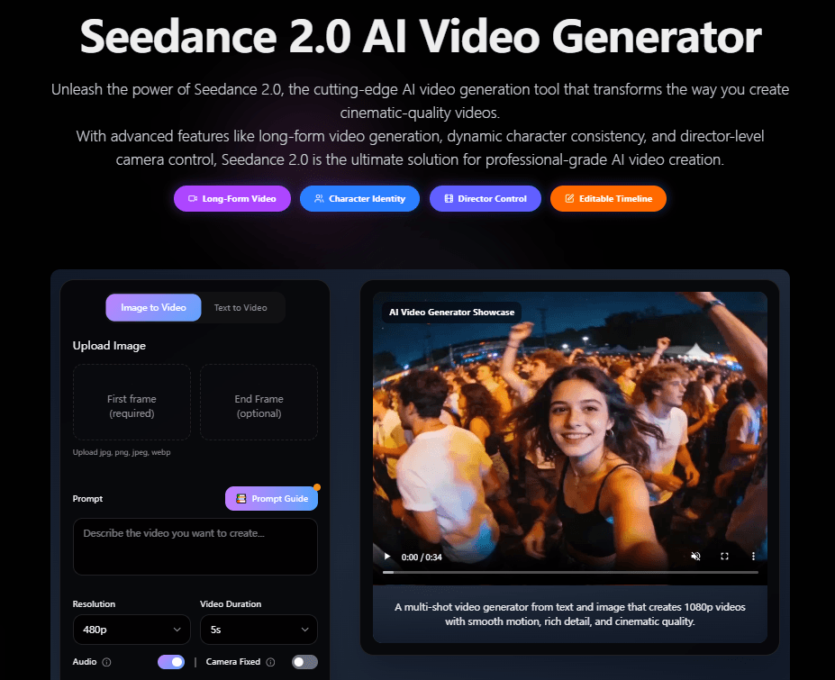 Seedance 2.0 AI Video Generator - Product Image