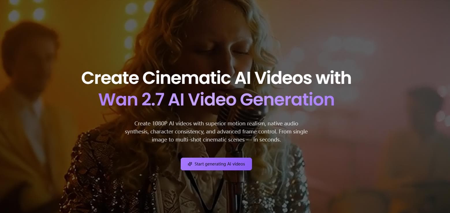Wan 2.7 AI Video Generation - Product Image