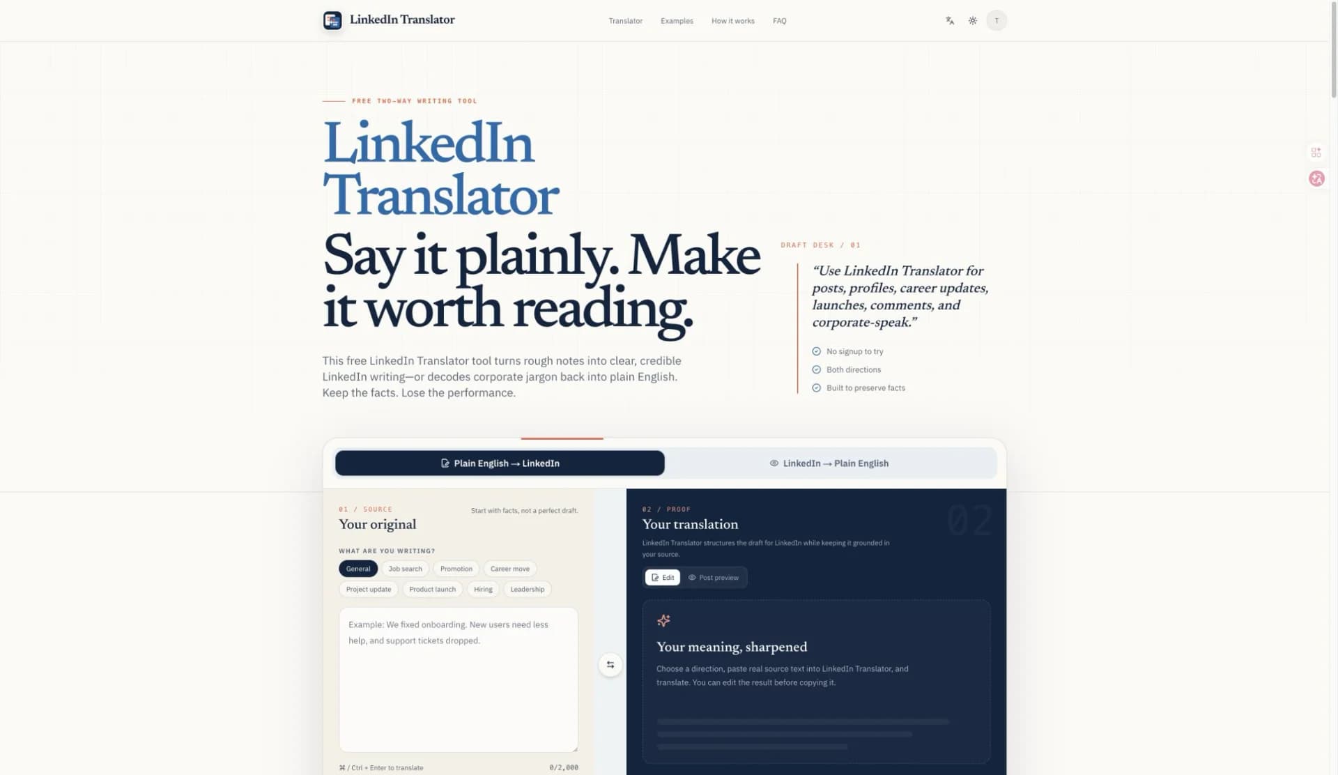 LinkedIn Translator - Product Image