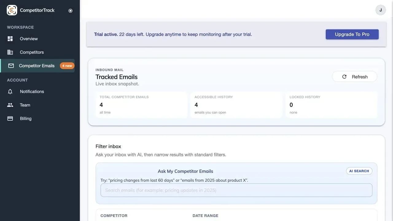 CompetitorTrack - Product Image