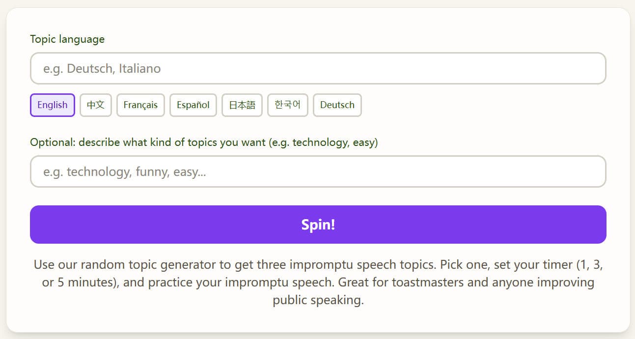 Speech Topic Generator - Product Image