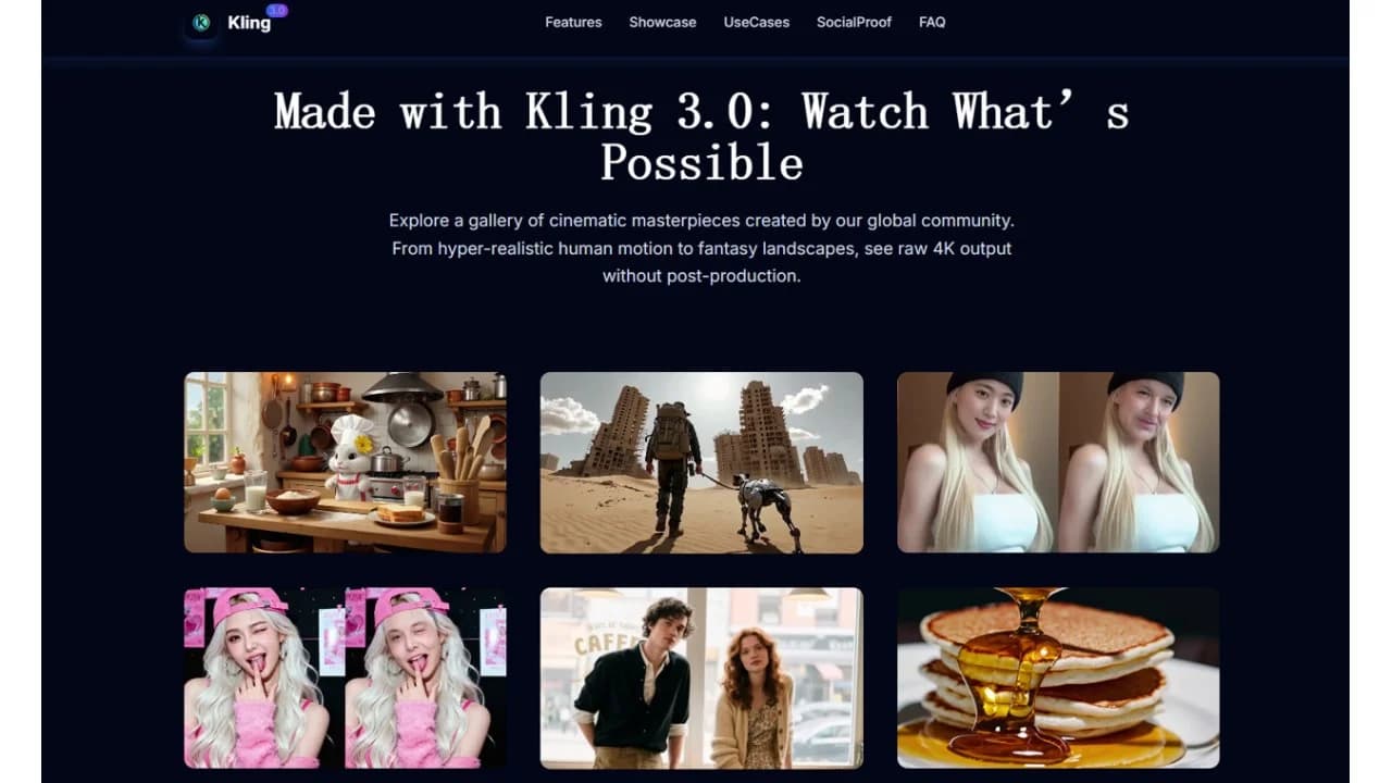 Kling 3.0 AI Video Generator - Product Image