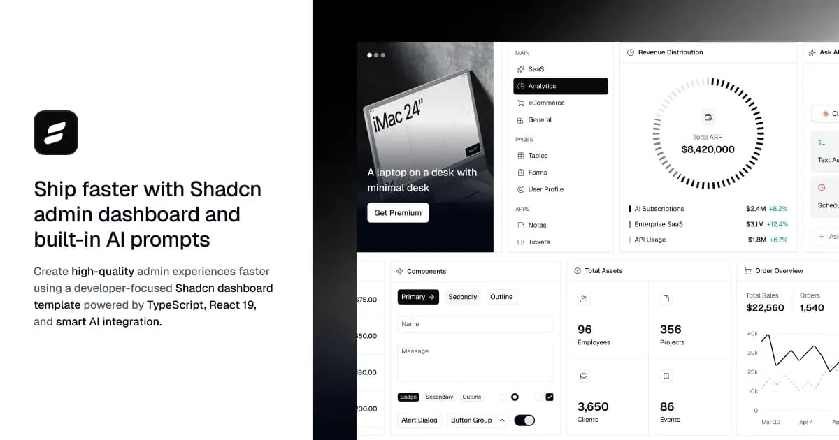Shadcn Dashboard - Product Image