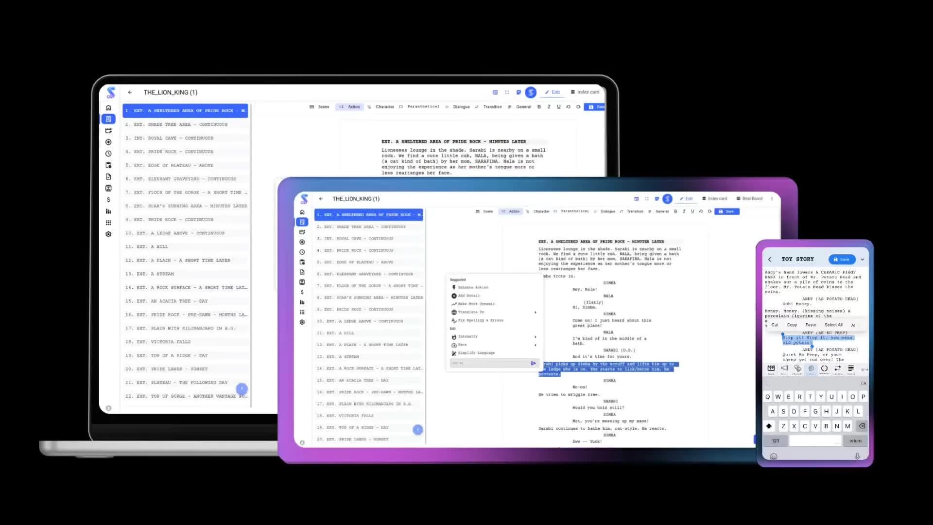 AI Screenwriting Software | Studiovity - Product Image
