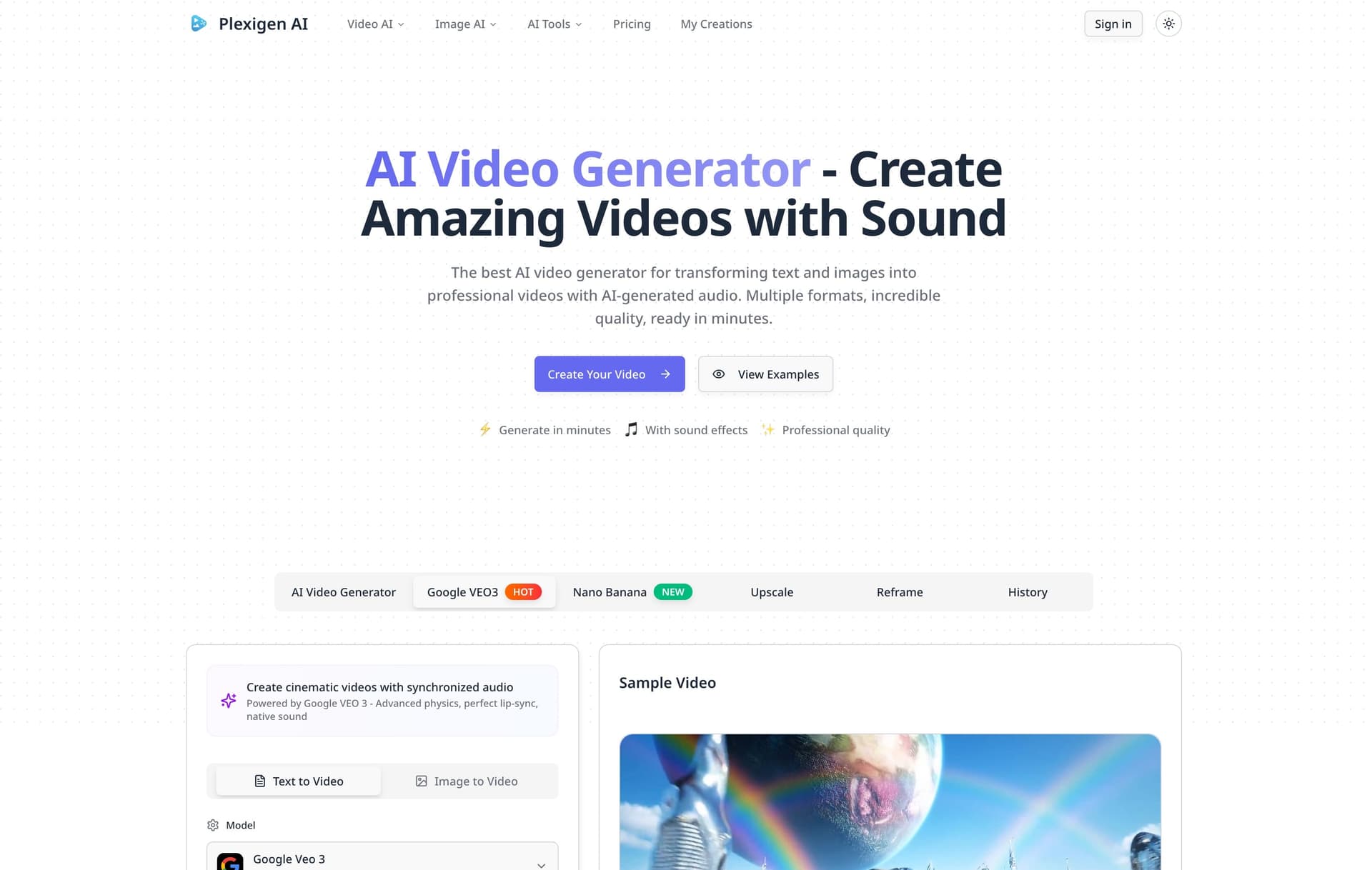 Plexigen AI - AI Video Generator with Audio - Product Image
