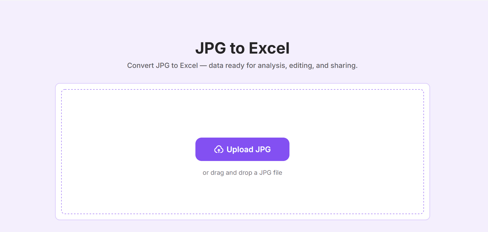 JPG To Excel - Product Image