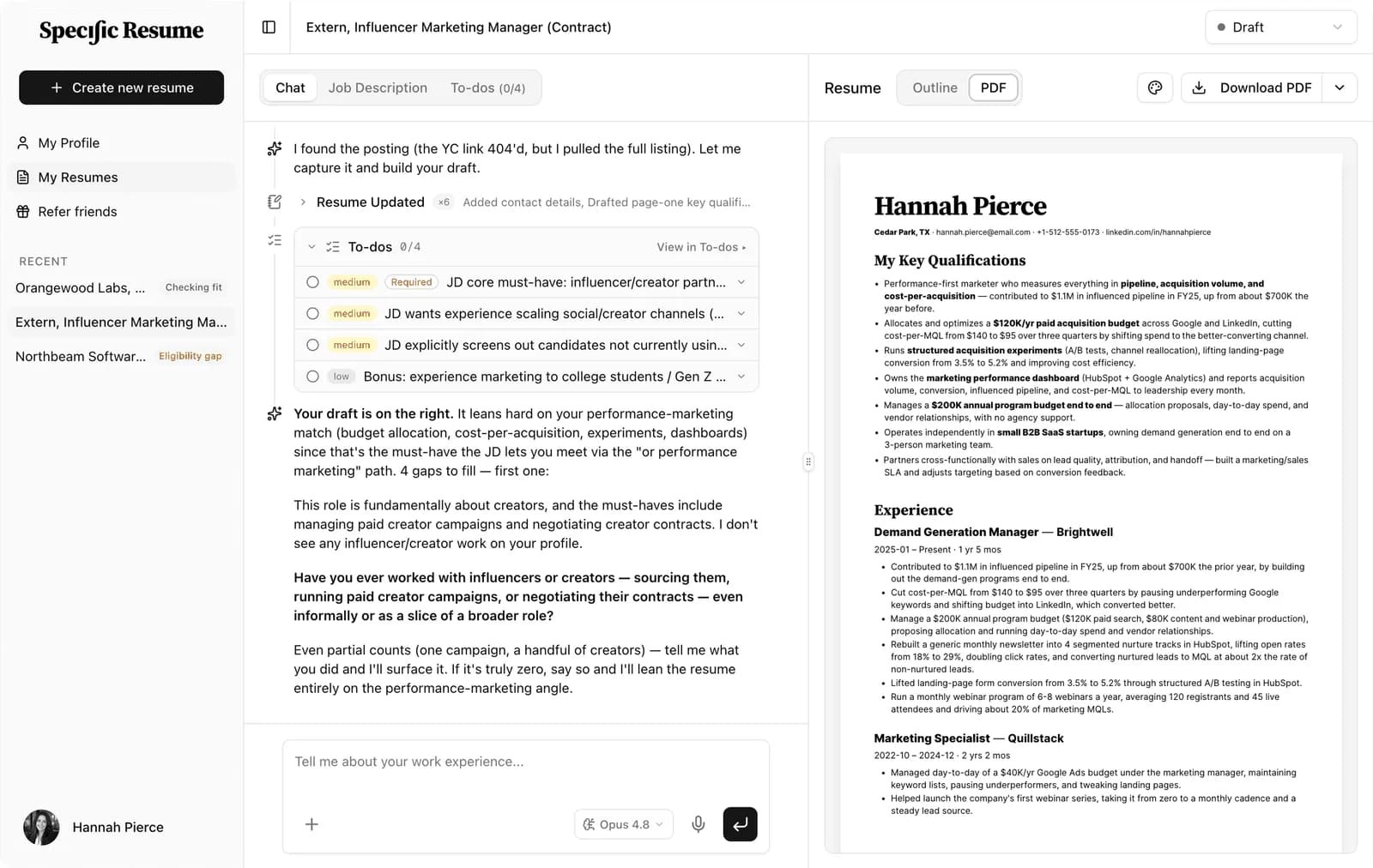 Specific Resume - Product Image