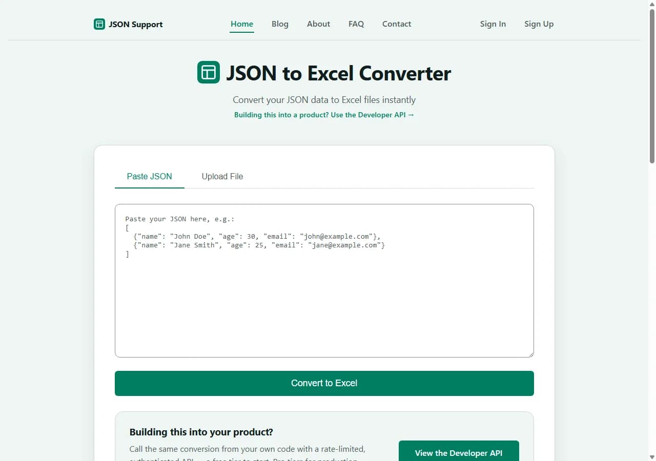 JSON Support - Product Image