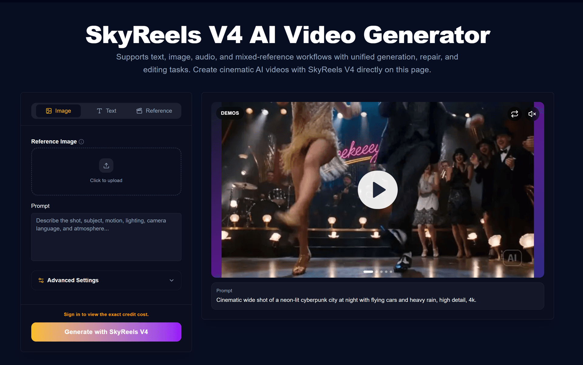 SkyReels V4 AI Video Generator - Product Image