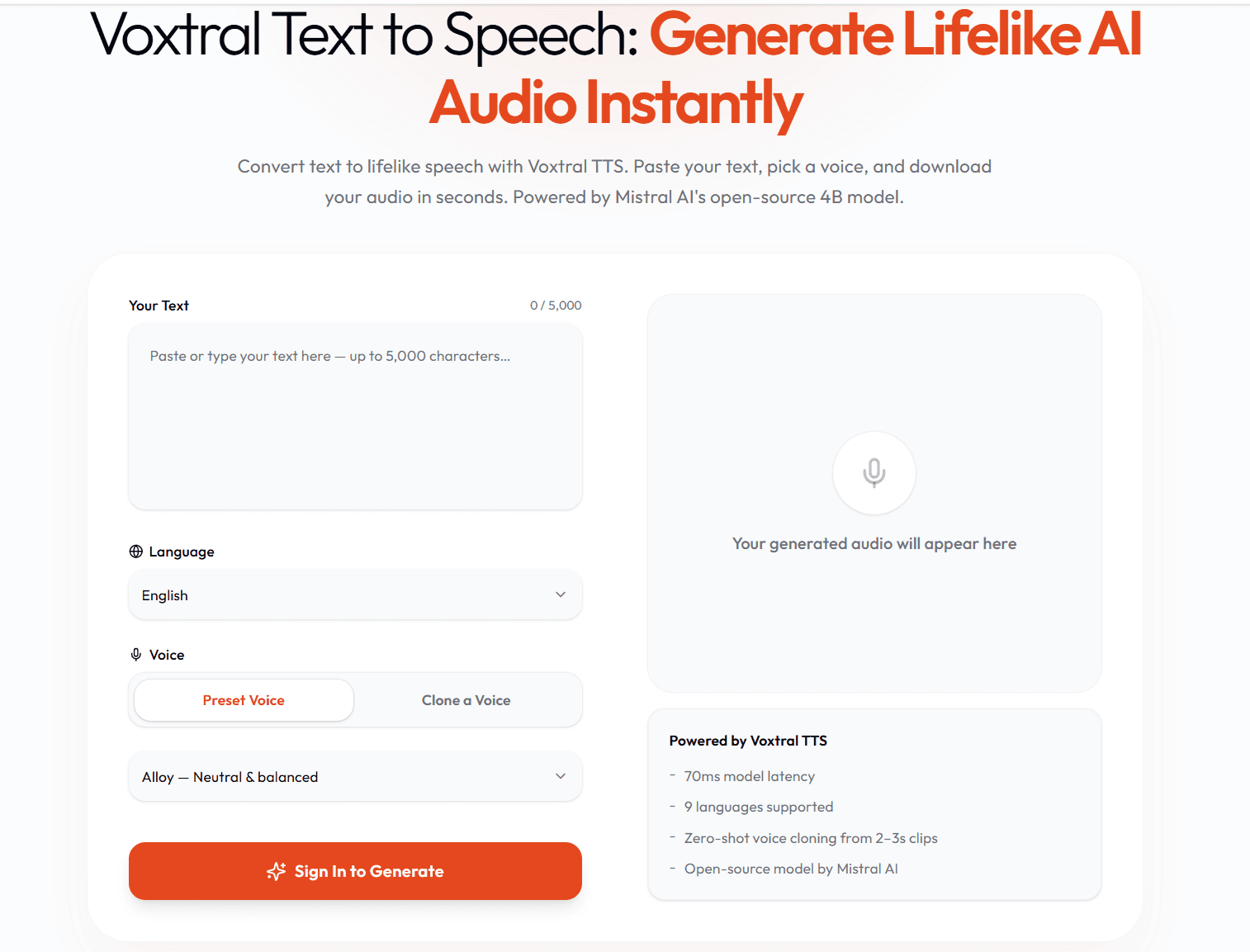 Voxtral TTS - Product Image