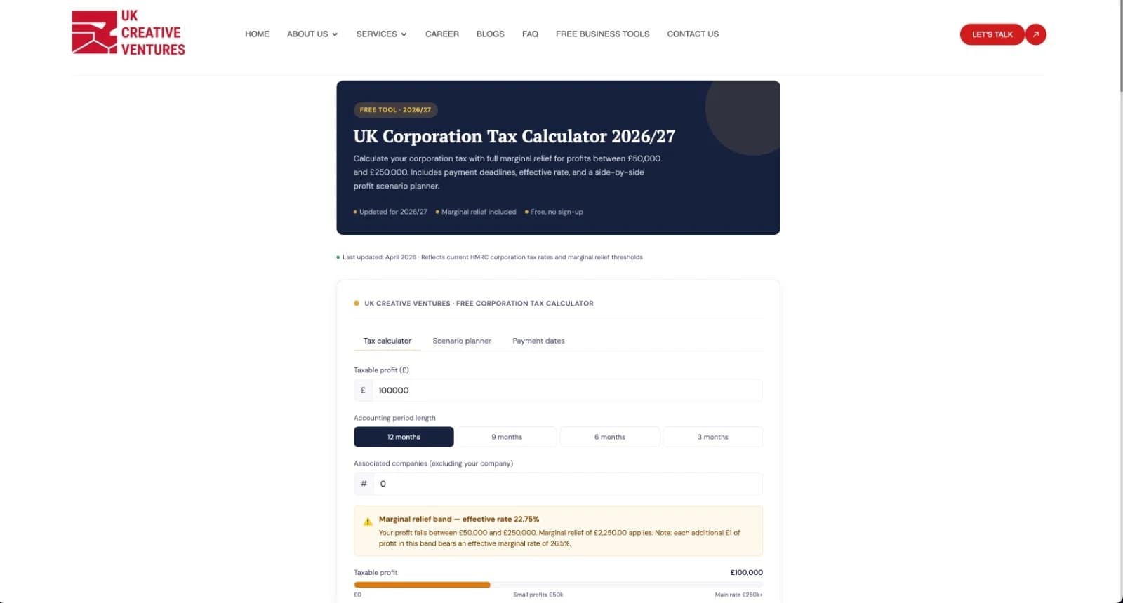 UK Corporation Tax Calculator - Product Image