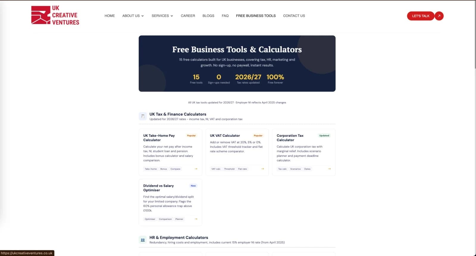 Free Business Tools & Calculators - Product Image